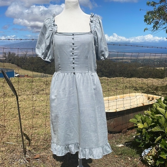 WHO What Wear Babydoll Smocked  Peasant Mini Dress XS - Picture 1 of 12
